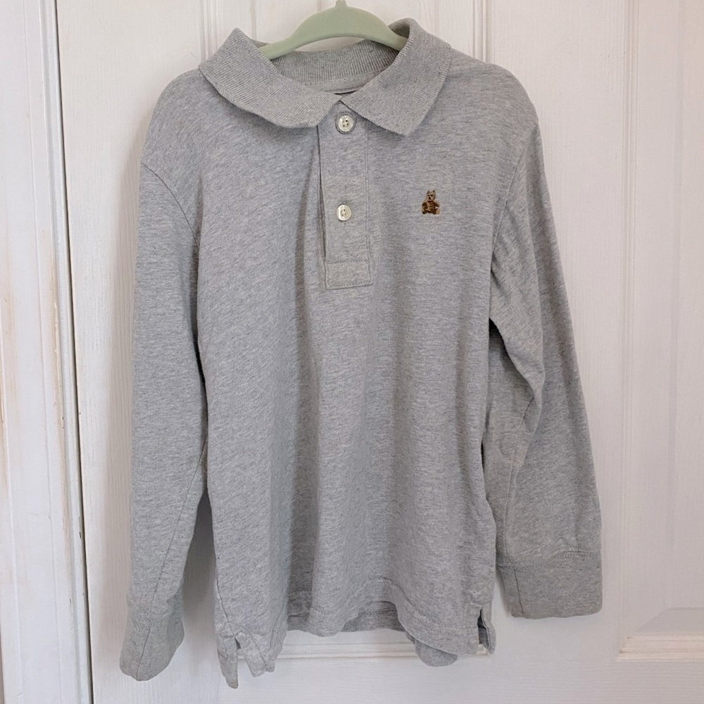 BabyGap Boys Long Sleeve Collared Polo in Grey